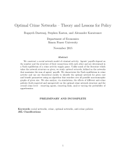 Optimal Crime Networks &ndash; Theory and Lessons for Policy