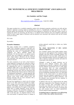 and Farm-gate Milk Prices - New Zealand Association of Economists