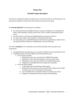 Assessment Personal Fitness Plans for High School