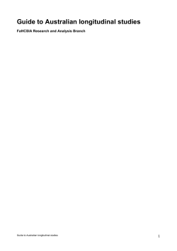 Guide to Australian longitudinal studies