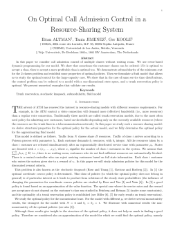 On Optimal Call Admission Control in a Resource