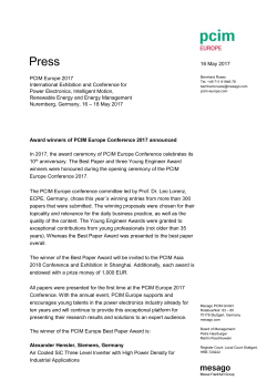 Presseinfo - Mesago Messe Frankfurt GmbH