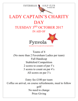 Charity Day form - Faversham Golf Club
