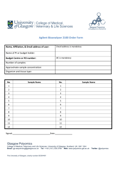 Bioanalyzer submission form - Glasgow Polyomics
