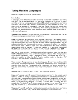 Chapter 23 - Turing Machine Languages