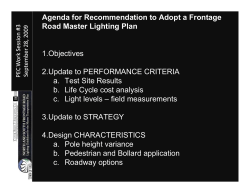 Agenda for Recommendation to Adopt a Frontage Road Master