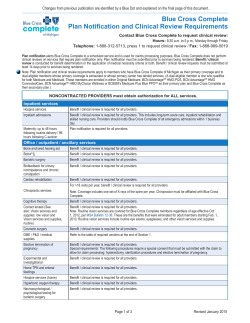 Blue Cross Complete Plan Notification and Clinical - BCN e