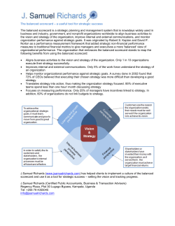 a useful tool for strategic success The balanced scorecard is a