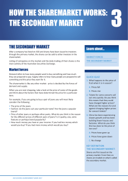 secondary - Sharemarket Game