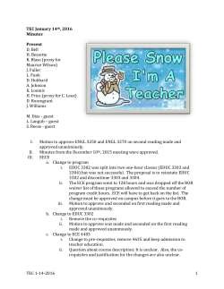 Minutes - Bagwell College of Education at Kennesaw State