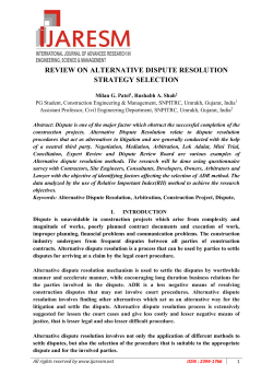 review on alternative dispute resolution strategy selection