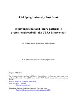 the UEFA injury study