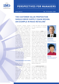 the customer value proposition should drive supply chain design