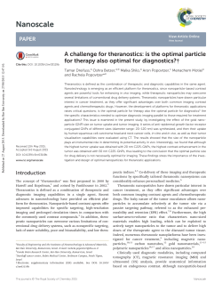 A challenge for theranostics: is the optimal particle for therapy also