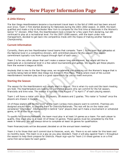 New Player Information Page