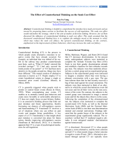 The Effect of Counterfactual Thinking on the Sunk Cost Effect