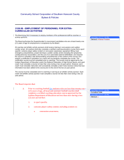Policy 3120-08 - Community School Corporation of Southern