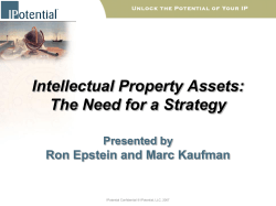 Intellectual Property Assets: The Need for a Strategy