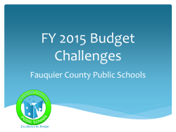 my proposed budget - Fauquier County Public Schools