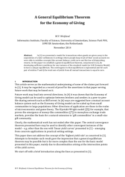 A General Equilibrium Theorem for the Economy of Giving