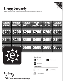 Energy Jeopardy - The NEED Project