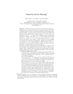 Function Secret Sharing⋆
