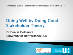 Stakeholder Theory - Personal web pages for people of Metropolia