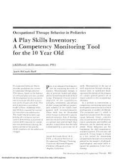 A Play Skills Inventory: A Competency Monitoring Tool for the 10