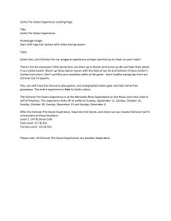 Saints Pre-Game Experience Landing Page Title