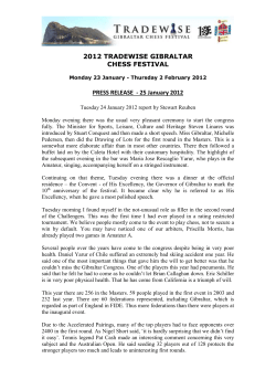 PRESS RELEASE TRADEWISE ROUND 1 WED 25 JAN_09