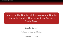 Counting Number Fields - University of Rochester Mathematics