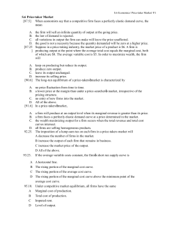 S.6 Price-taker Market [87.5] When economists say that a
