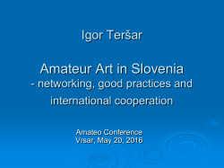 Amateur arts in Slovenia networking, good practices and