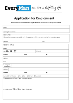 Application for Employment
