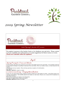 Spring 2009 NewsLetter - Parkland Garden Centre