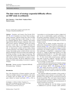 The time course of strategy sequential difficulty effects: an ERP study