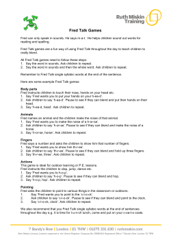 Fred Talk Games - Ruth Miskin Training
