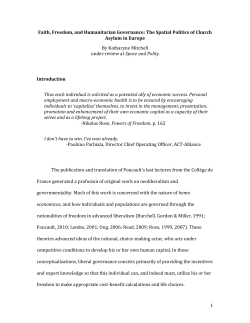 Faith, Freedom, and Humanitarian Governance: The Spatial Politics