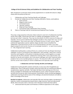 Policy and Guidelines for Collaborative and Team Teaching