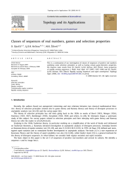 Classes of sequences of real numbers, games and