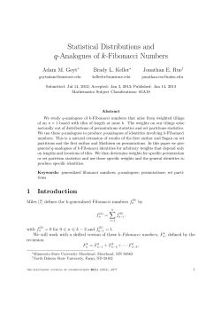 Statistical Distributions and q-Analogues of k