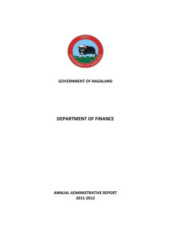 GOVERNMENT OF NAGALAND DEPARTMENT OF FINANCE