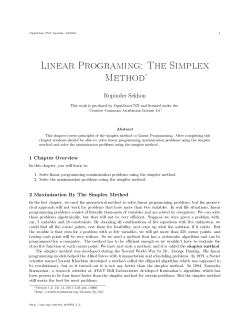Linear Programing: The Simplex Method
