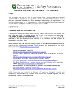 Biological Risk Group and Containment Level