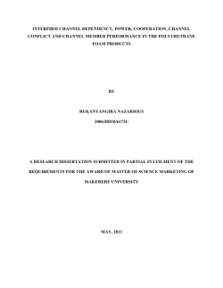 interfirm channel dependency, power, cooperation, channel conflict