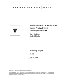 Multi-Product Duopoly With Cross-Product Cost Interdependencies