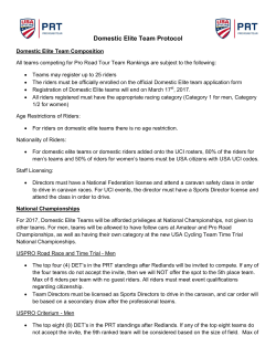2017 Domestic Elite Team Protocol