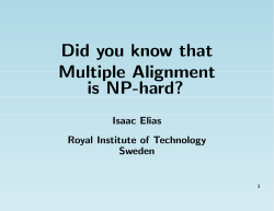 Did you know that Multiple Alignment is NP