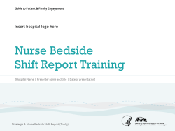 Strategy 3: Bedside Shift Report (Tool 3)