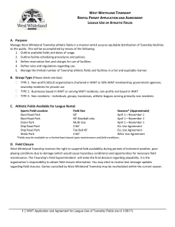 Policy for Ball Field Reservations at Boot Road Park South